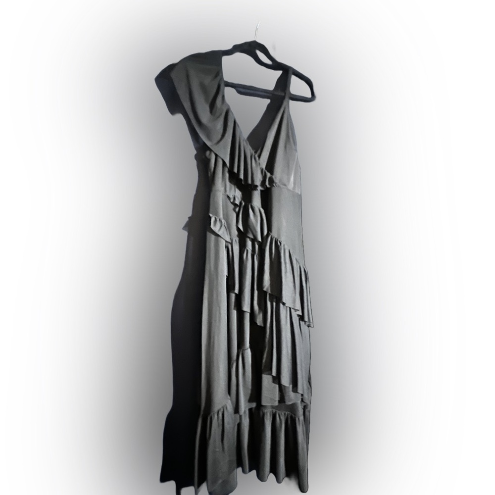Torrid Black Asymmetrical Ruffle Dress